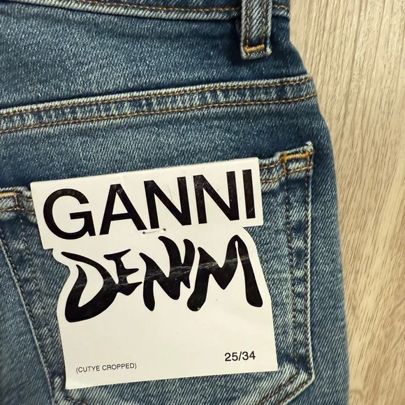 Ganni Blue Straight Leg Jeans with Classic Style - Picture 4 of 5